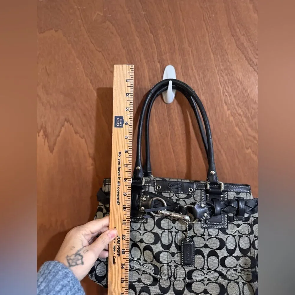 Coach Signature Hampton Black Handbag Tote - Picture 14 of 16